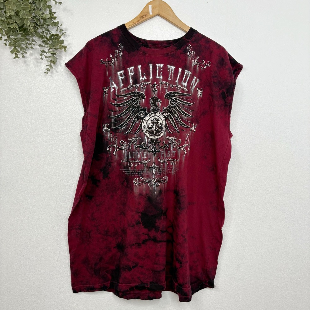 Affliction Live Fast Supertee Graphic Muscle Sleeveless Tee T-Shirt 2XL